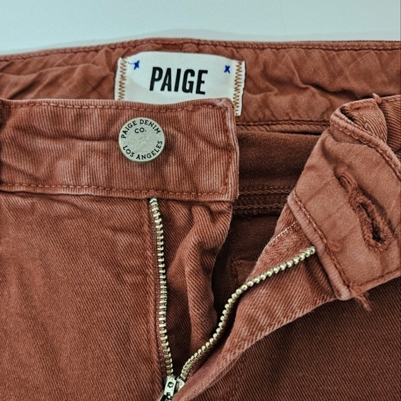 Paige Skyline Low Rise Skinny Jeans in Distressed Rust Size 28 - Picture 8 of 13